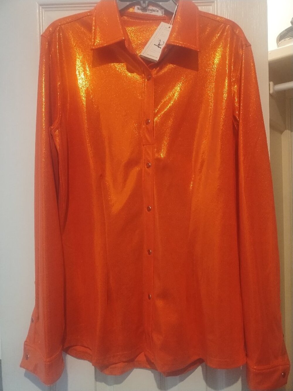 Ranch Dress'n Orange Glitter Western Shirt